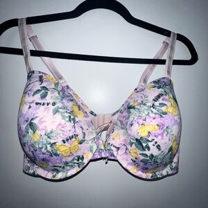 Victoria Secret Floral Print Women's Bra - Purple and Yellow